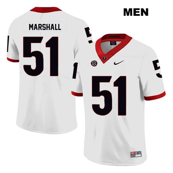 Georgia Bulldogs Men's David Marshall #51 NCAA Legend Authentic White Nike Stitched College Football Jersey DMV4356RS